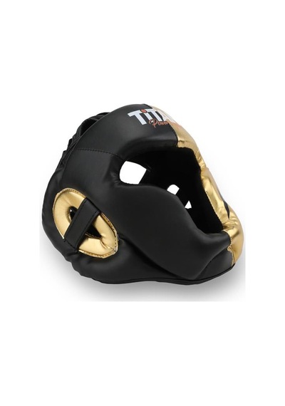 Titan Sport Yüz Korumalı Boks Kaskı , Siyah - Altın Gold Model Çok Renkli