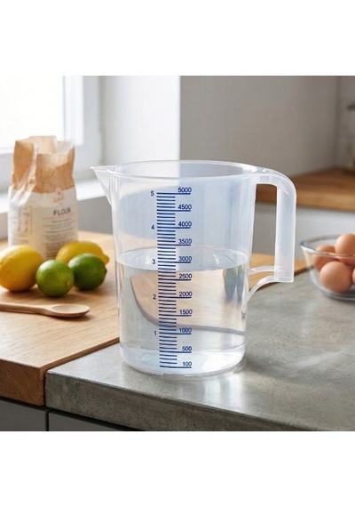5 Litre Ölçü Kabı Ergonomik Tutuş Şeffaf Kap Aşçı Yardımcısı Çok Renkli