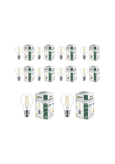 B60 4.8w E27 Led Ampul Clear Beyaz Işık 600lm 10 Adet