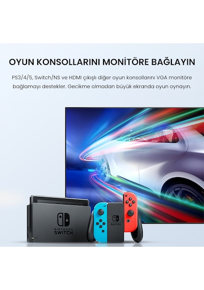 Veggieg Hdmı To Vga Full Hd 1080p 60hz Çevirici Dönüştürücü Adaptör