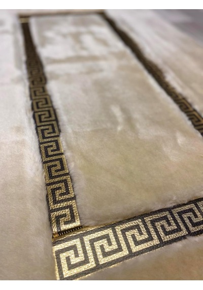 Meram Kaymaz Taban, Emici 2'li Ultra Lüks Deri Detaylı Banyo Paspası Seti Cappucino 60x100 Cm Ve 50x60 Cm Çok Renkli