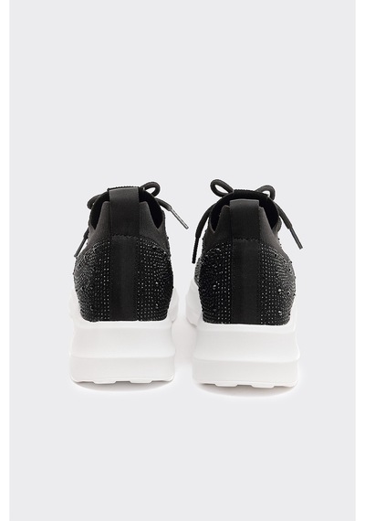 Derinet Comfort Taban Taşlı Kadın Sneaker Siyah Siyah
