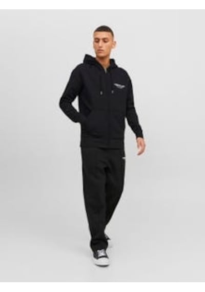 Jack & Jones Erkek Kapüşonlu Fermuarlı Sweatshirt-siyah Siyah