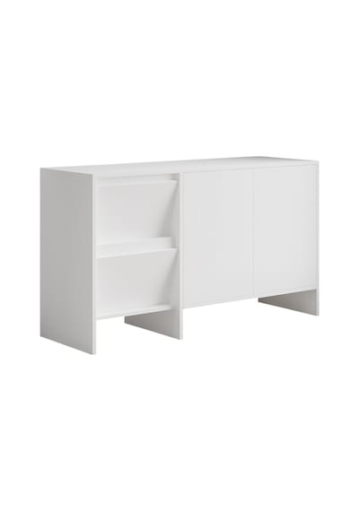 Laris 130 Cm Modern Konsol 4 Kapaklı, Yüksek Ayaklı, Minimalist Tasarım Beyaz