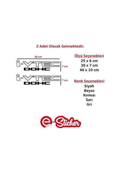 2 Adet Honda I-Vtec Dohc - I-Vtec Sohc Oto Sticker Araba Sticker (356338275)