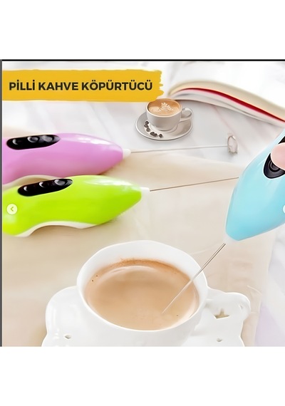 Mini Köpürtücü Mikser Kahve Süt Köpürtücü Karıştırıcı Cappucino Mikser Pilli Çırpıcı Çelik Diğer