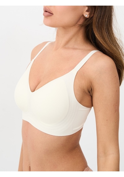 Alya Underwear Kadın Lazer Kesim Dikişsiz Çıkarılabilir Pedli Hayalet Sütyen Siyah Ekru