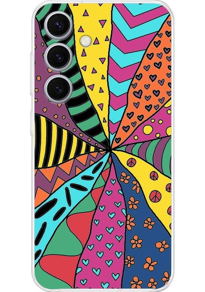 Samsung Galaxy S24 İle Uyumlu Retro Color 4 Kamera Korumalı Şeffaf Kılıf Şeffaf
