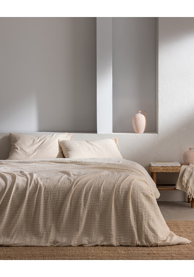 Madame Coco Agnes Tek Kişilik Müslin İpliği Boyalı Lastikli Nevresim Takımı - Bej 8684427204269 Ekru