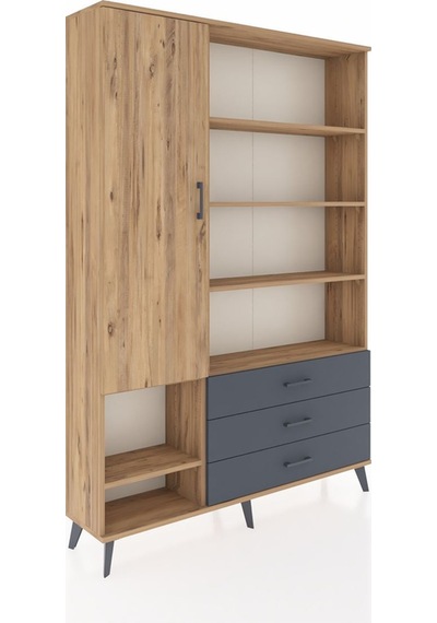 Arges Dolap 9 Raflı 3 Çekmeceli Tek Kapaklı 132x30x195 Çam-çam/antrasit Atlas Çam/antrasıt Arges Dolap 9 Raflı 3 Çekmeceli Tek Kapaklı 132x30x195 Çam-çam/antrasit Atlas Çam/antrasıt