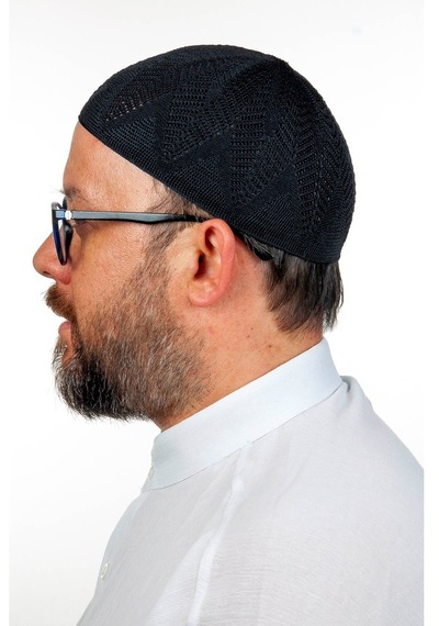 Berra Çelik Örme Dantel Namaz Takkesi Lacivert 1 Adet