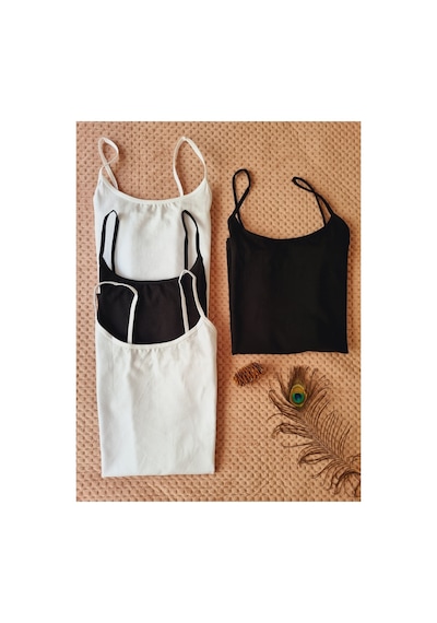 Demirsa Boutique Kadın İp Askılı Likralı 2 Adet Siyah - 2 Adet Beyaz Penye Atlet Siyah-beyaz2 Demirsa Boutique Kadın İp Askılı Likralı 2 Adet Siyah - 2 Adet Beyaz Penye Atlet Siyah-beyaz2