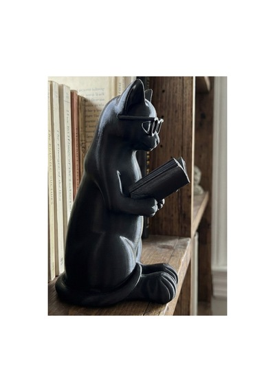 Kitap Okuyan Kedi Figür 15cm