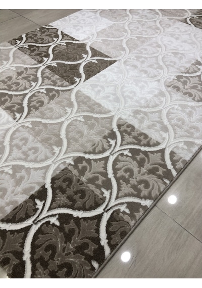 Dinarsu Halı Divina 150X233 Dı-010 Vizon Krem Kareli 4 M2 Halı !