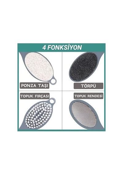 4 Fonksiyonlu Topuk Törpüsü Ayak Bakım Seti 4 İn 1 Set, 7480000717550 15x9