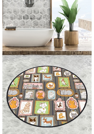 Callatte Çap Banyo Halısı Djt 80x80 cm, Banyo Halısı , Banyo paspası yıkanabilir