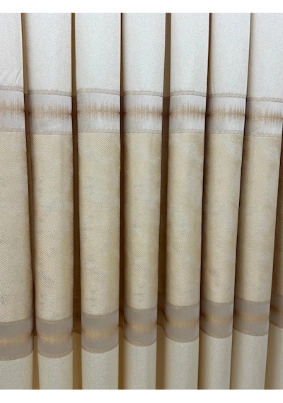 Nivemeshome Umut Fj614365 V 120 Krem 1/3 Sık Pile Fon Perde Lacivert