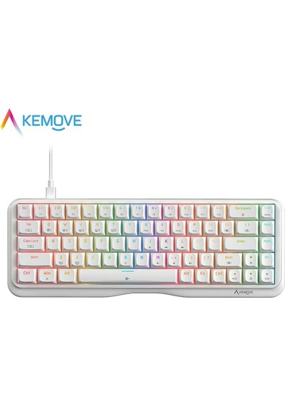 Kemove K68se Mekanik Beyaz Klavye Kırmızı Switch