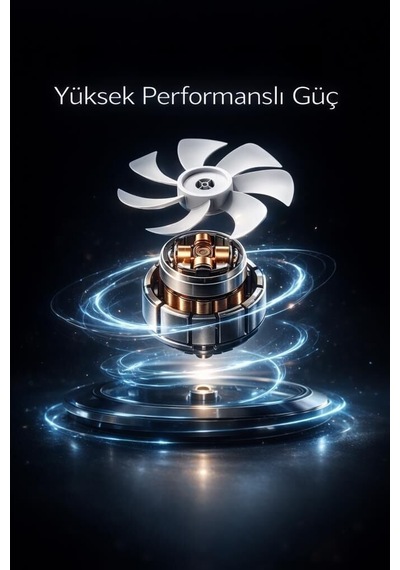 Vantilatör 6 Pervaneli 3 Kademeli Kumandalı Dijital Ekranlı Ayaklı 16 Inc 50w Fan Beyaz