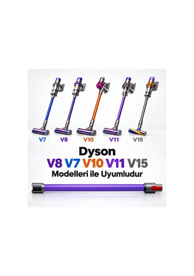 Dyson V7 V8 V10 V11 Uyumlu Elektrikli Süpürge Uzatma Borusu Mavi Lacivert