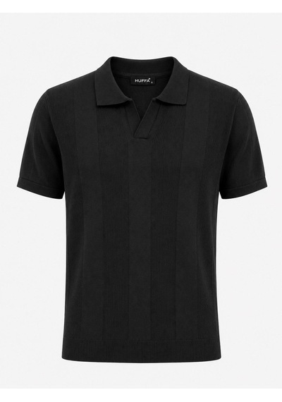 Classics Men Huffa Slim Fit Erkek Polo Yaka Triko Tişört 7677 Siyah