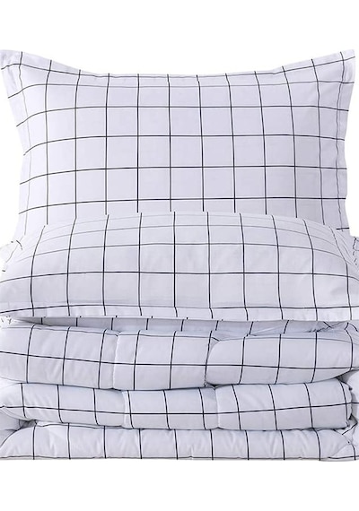Mulberry Plaid Nevresim Takımı Çift Kişilik 200x220 - Beyaz