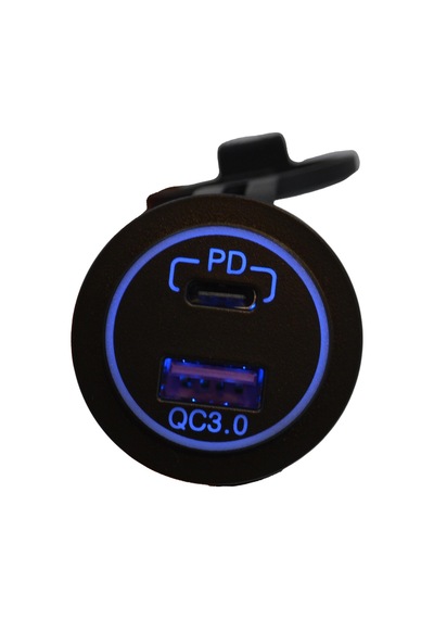 12v 24v Dc Usb Qc3.0 Type-c Pd Şarj Port Yuvarlak