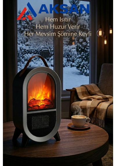 Ct-6055 Uludağ Taşınabilir Şömine Tipi Elektrikli Isıtıcı Soba 1500w 3d Alev Efektli Siyah