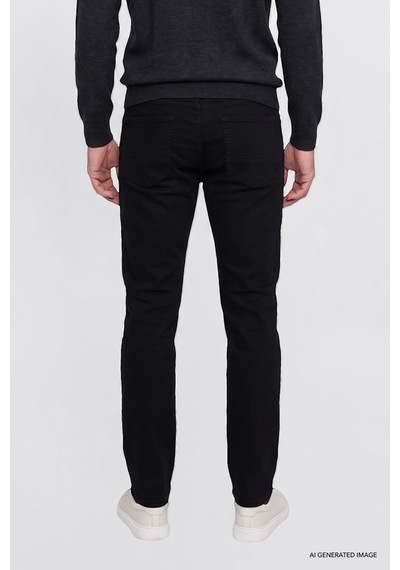 AC&Co / Altınyıldız Classics Ekstra Slim Fit Riss Pamuklu Esnek Erkek Kot Pantolon Siyah