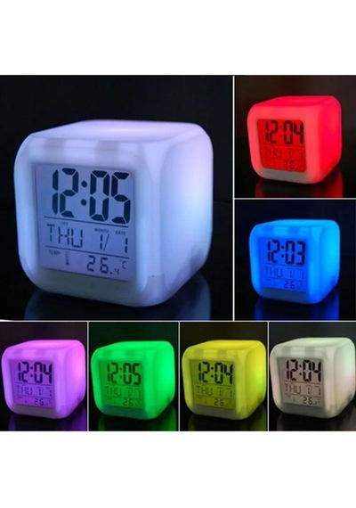 Led Dijital Renkli Masa Saati Alarm Termometre Tarih Masaüstü Saa