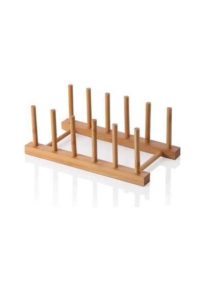 5 Bölmeli Bambu Tabaklık Mutfak Organizer Tabaklık Düzenleyici Bambu Krem Tr Diğer
