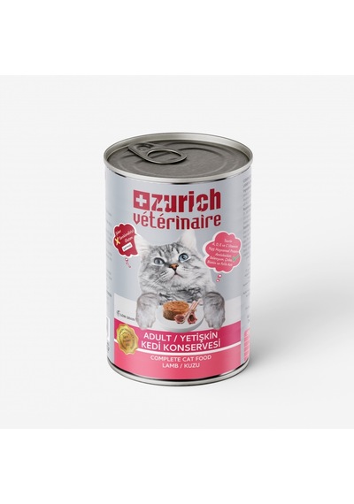Zurich Veterinaire Pate Kuzulu Yetişkin Kedi Konservesi 415 G