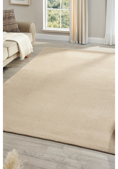 Mariesse Home Puffy Düz Renk Peluş Kalın Dokuma Kesme Yolluk Makina Dokuma Halısı 4500-bej