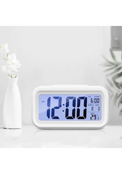 Dijital Masa Saati Büyük Led Ekranlı Alarm Özellikli Tarih Ve Sıcaklık Göstergeli Gece Işığı 12/24 Sa Diğer