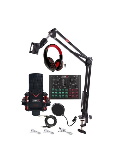 Midex Gmx-1 Record Head Set Condenser Mikrofon Kulaklık Ses Kartı