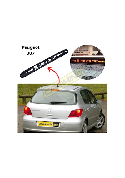 Peugeot 307 Karbon Arka Fren Stop Lambası Sticker (358008577)