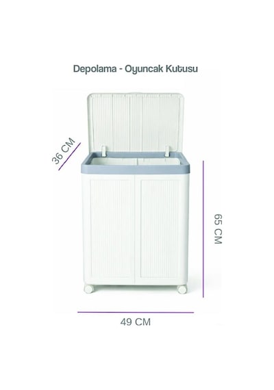 Tekerlekli Katlanabilir 100 Litre Çamaşır Ve Oyuncak Sepeti Pratik Ev Düzenleyici Bej