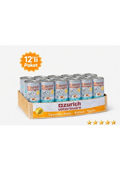 Zurich Veterinaire Tavuklu Yavru Kedi Konservesi 415 Gr X 12 Lı Paket