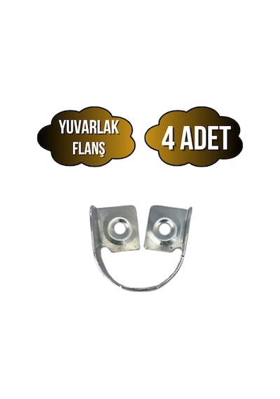 Yuvarlak Metal Askı Borusu Flanşı Dolap Ve Mobilya Boru Flanşı Metal Boru Çapı:25mm 4 Adet Krom