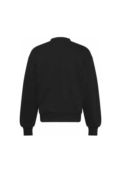 Calvin Klein Kadın Bisiklet Yaka Logolu Sweatshirt - Siyah-8424 Na Black