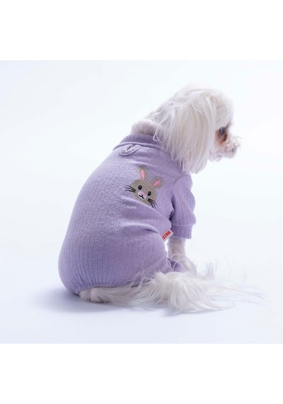 Lila Lavender Bunny Köpek Tulumu Köpek Kıyafeti Kedi Kıyafeti