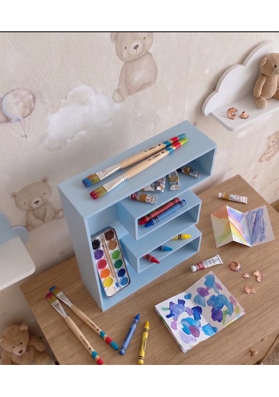 Kişiye Özel Bebek Odası Harf Organizer / 20 Cm Biyoplastik Açık Mavi