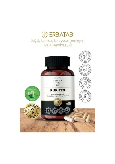 Erbatab Puritex Takviye Edici Gıda 60 Kapsül