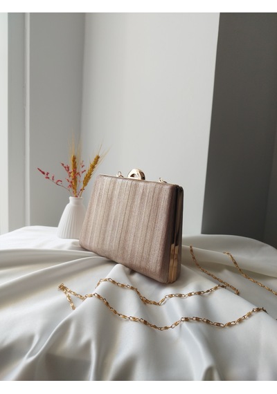 Vivazzaluxe Simli Abiye Düğün Nişan Kadın Clutch Çanta Rose