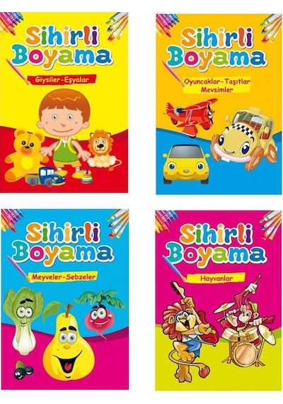 Okul Öncesi Sihirli Boyama Seti 4 Kitap