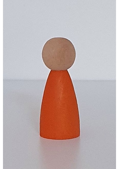 Waldorf Montessori Peg Bebek Mini İnsancık Boyalı 5'li Set Doğ...