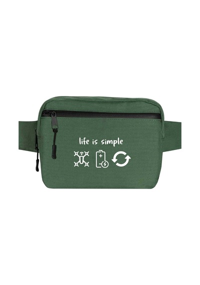 Life Is Simple Yeşil Bel Çantası