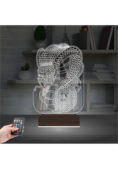Luvivia Yılan Tattoo Tato Tasarım 3d Lamba - Masa Gece Lambası Şeffaf