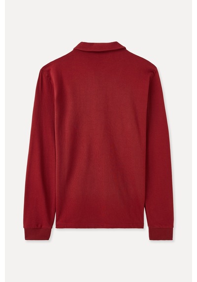 Mudo Erkek Erkek Bordo Loose Fit Düğmeli Dik Yaka Sweatshirt 1264101