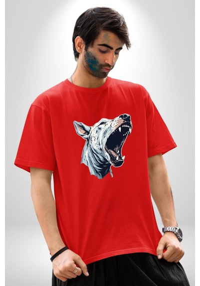 Bull Terier Köpek Havlama Pamuklu Bisiklet Yaka Unisex Oversize Boyfriend Dijital Baskılı Kırmızı T-shirt Kırmızı Bull Terier Köpek Havlama Pamuklu Bisiklet Yaka Unisex Oversize Boyfriend Dijital Baskılı Kırmızı T-shirt Kırmızı